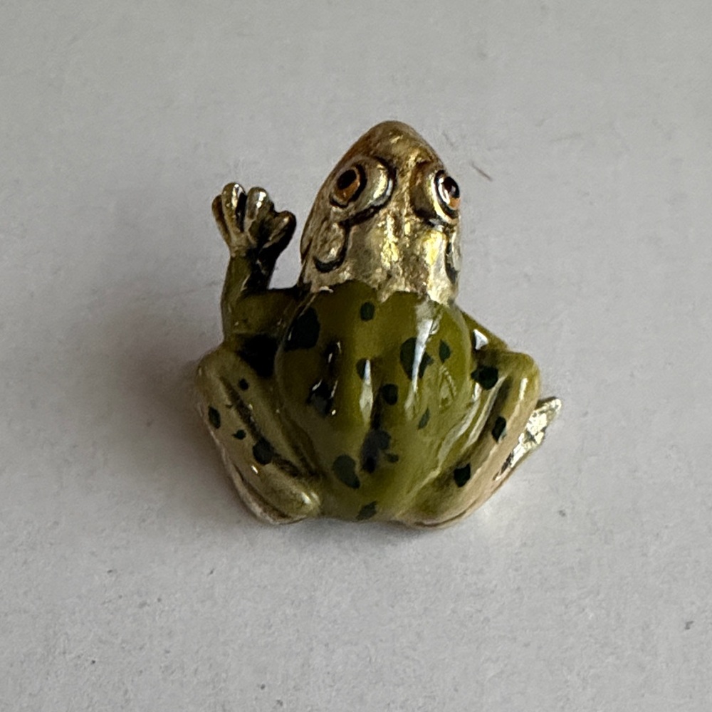Enameled Pewter Frog